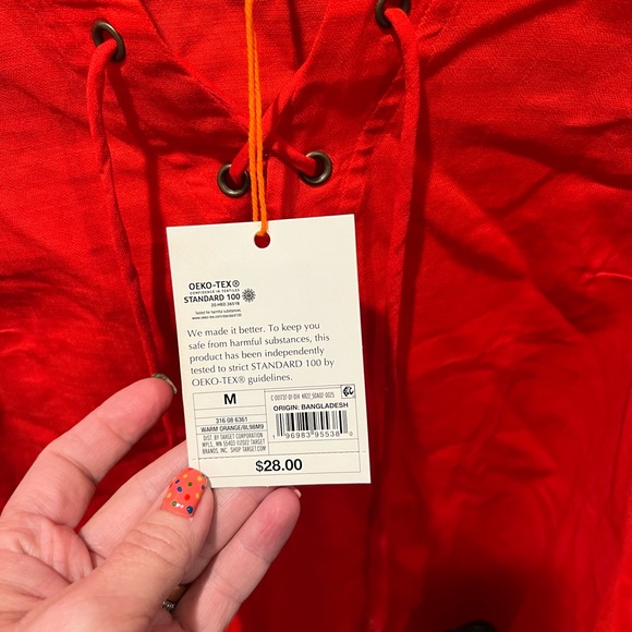 Knox rose warm orange size medium blouse NWT - Picture 3 of 4